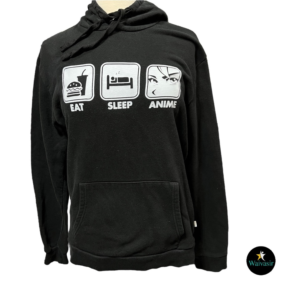 Tstars Eat Sleep Anime Hoodie Men Women Novelty Sweatshirt Pullover Hoodie - M